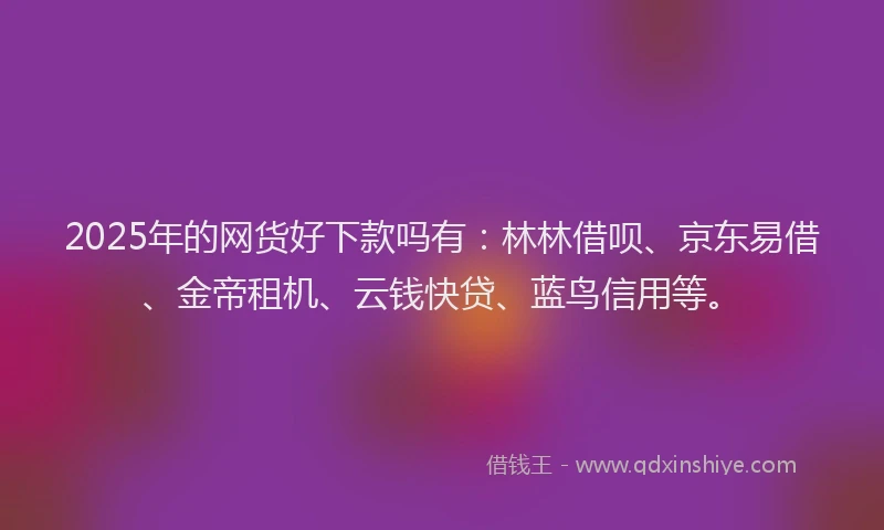 2025年的网货好下款吗有：林林借呗、京东易借、金帝租机、云钱快贷、蓝鸟信用等。