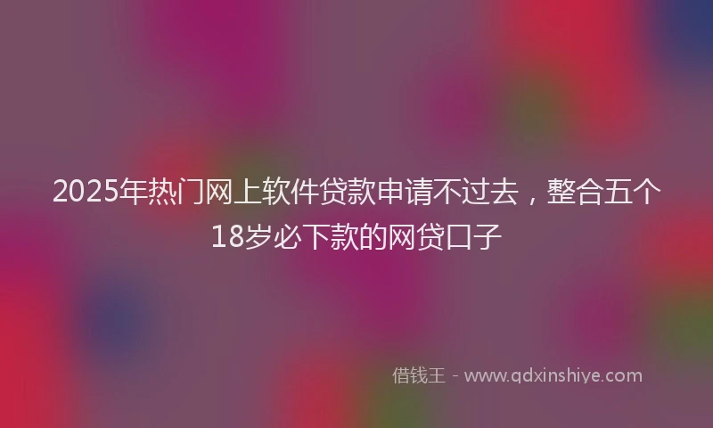2025年热门网上软件贷款申请不过去，整合五个18岁必下款的网贷口子