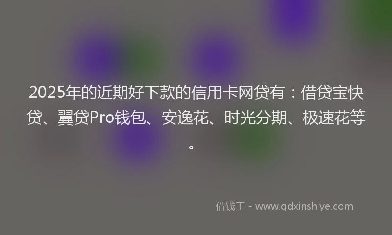2025年的近期好下款的信用卡网贷有：借贷宝快贷、翼贷Pro钱包、安逸花、时光分期、极速花等。
