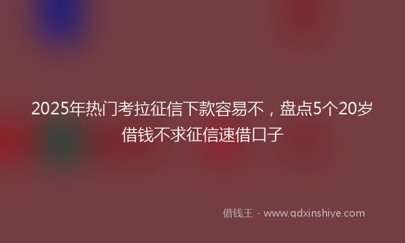 2025年热门考拉征信下款容易不，盘点5个20岁借钱不求征信速借口子