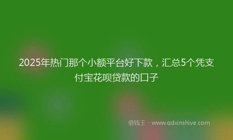 2025年热门那个小额平台好下款,汇总5个凭支付宝花呗贷款的口子