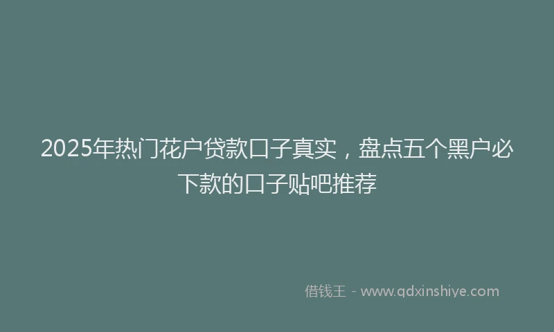 2025年热门花户贷款口子真实，盘点五个黑户必下款的口子贴吧推荐
