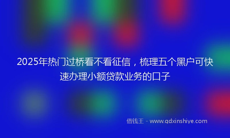 2025年热门过桥看不看征信，梳理五个黑户可快速办理小额贷款业务的口子