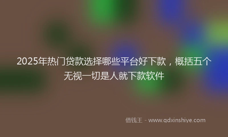 2025年热门贷款选择哪些平台好下款，概括五个无视一切是人就下款软件