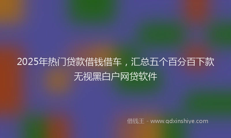 2025年热门贷款借钱借车，汇总五个百分百下款无视黑白户网贷软件