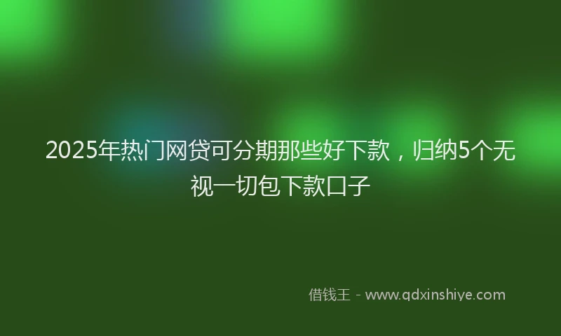 2025年热门网贷可分期那些好下款，归纳5个无视一切包下款口子