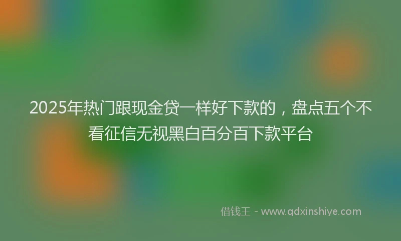 2025年热门跟现金贷一样好下款的，盘点五个不看征信无视黑白百分百下款平台