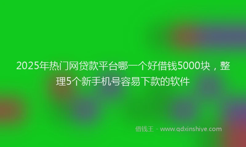 2025年热门网贷款平台哪一个好借钱5000块，整理5个新手机号容易下款的软件
