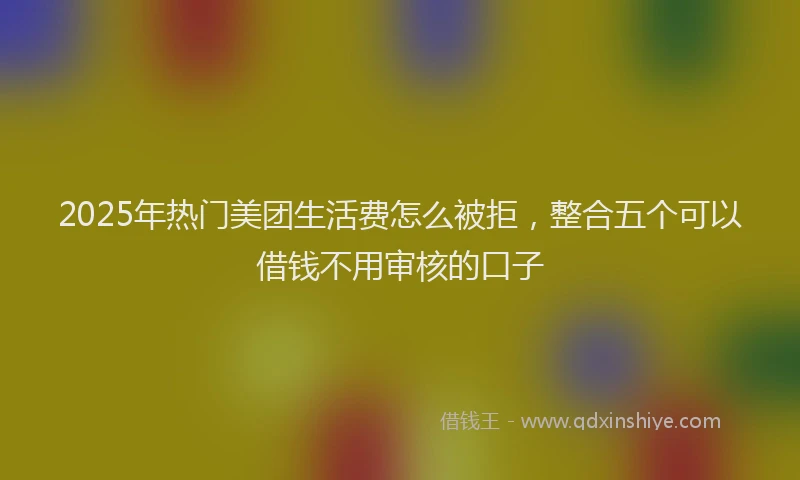 2025年热门美团生活费怎么被拒，整合五个可以借钱不用审核的口子