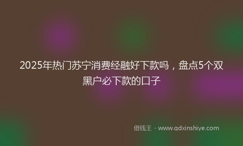 2025年热门苏宁消费经融好下款吗，盘点5个双黑户必下款的口子