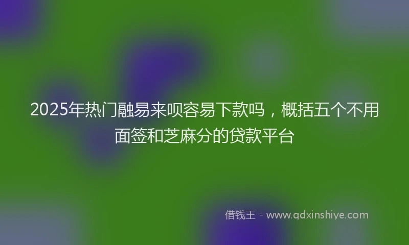 2025年热门融易来呗容易下款吗，概括五个不用面签和芝麻分的贷款平台