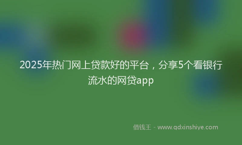 2025年热门网上贷款好的平台，分享5个看银行流水的网贷app