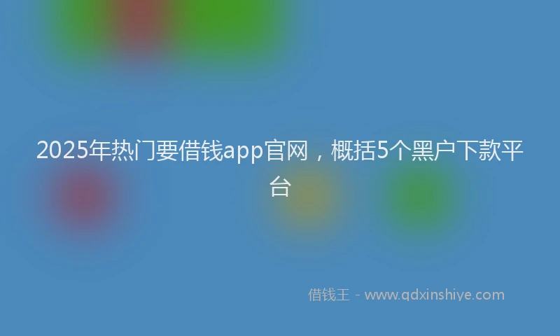 2025年热门要借钱app官网，概括5个黑户下款平台
