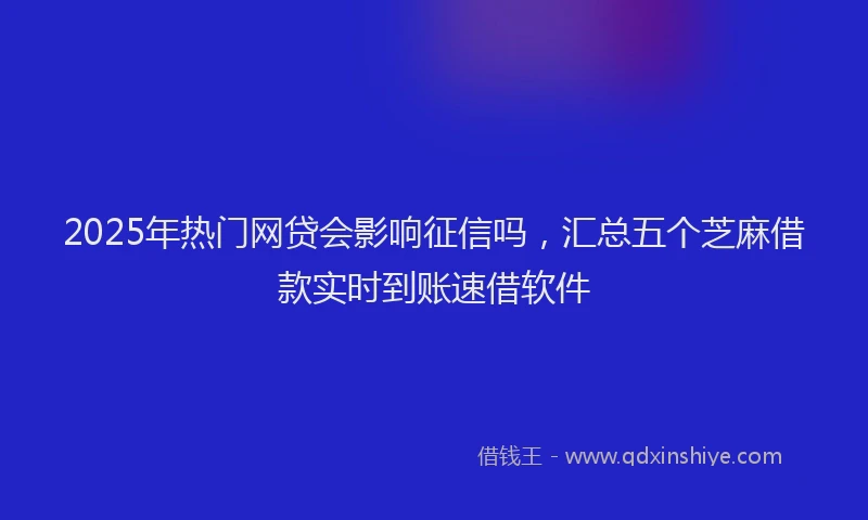 2025年热门网贷会影响征信吗，汇总五个芝麻借款实时到账速借软件