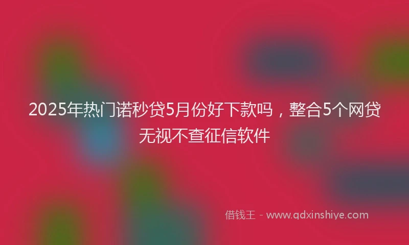 2025年热门诺秒贷5月份好下款吗，整合5个网贷无视不查征信软件