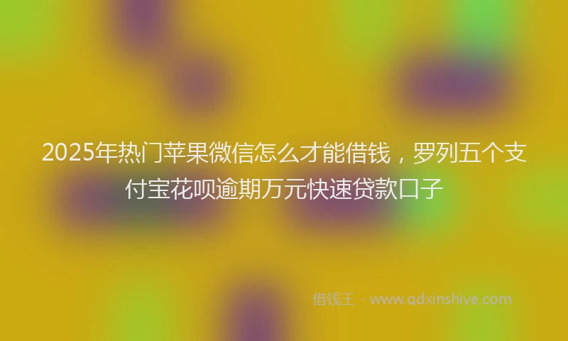 2025年热门苹果微信怎么才能借钱，罗列五个支付宝花呗逾期万元快速贷款口子