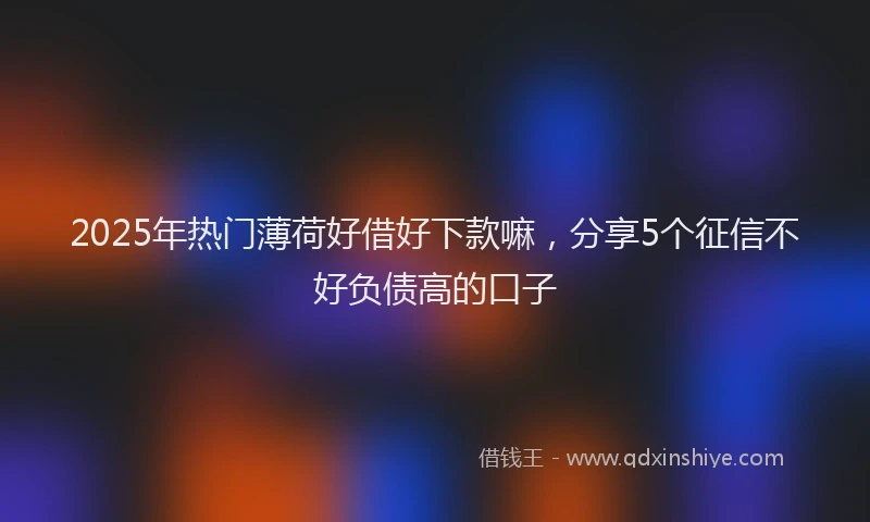 2025年热门薄荷好借好下款嘛，分享5个征信不好负债高的口子