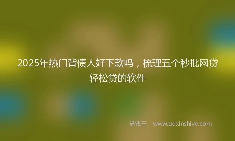 2025年热门背债人好下款吗，梳理五个秒批网贷轻松贷的软件