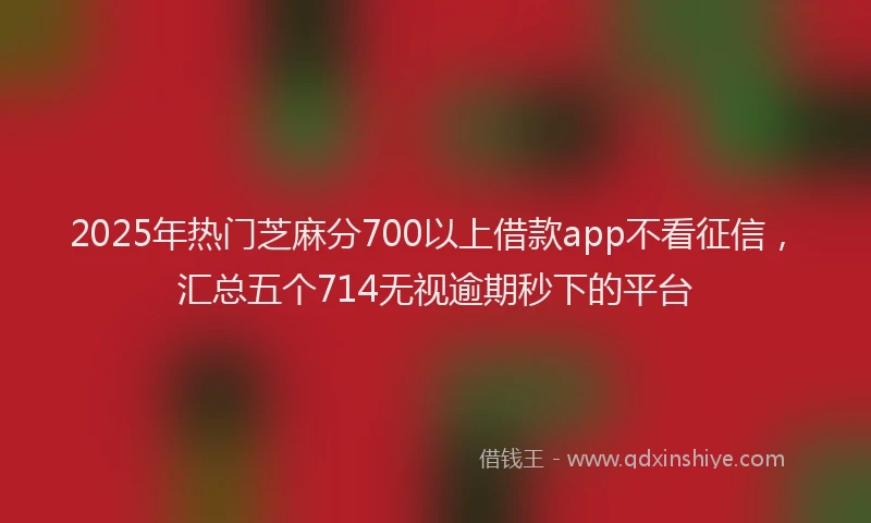 2025年热门芝麻分700以上借款app不看征信，汇总五个714无视逾期秒下的平台