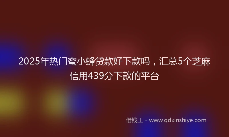 2025年热门蜜小蜂贷款好下款吗，汇总5个芝麻信用439分下款的平台