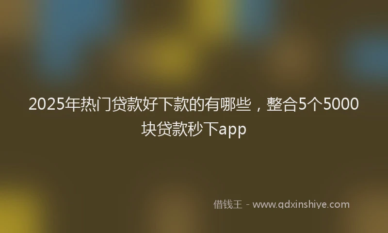 2025年热门贷款好下款的有哪些，整合5个5000块贷款秒下app
