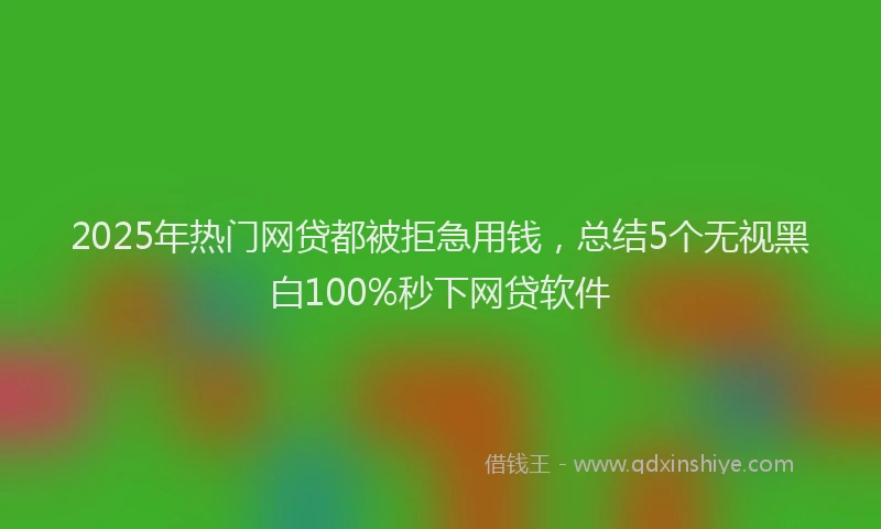2025年热门网贷都被拒急用钱，总结5个无视黑白100%秒下网贷软件