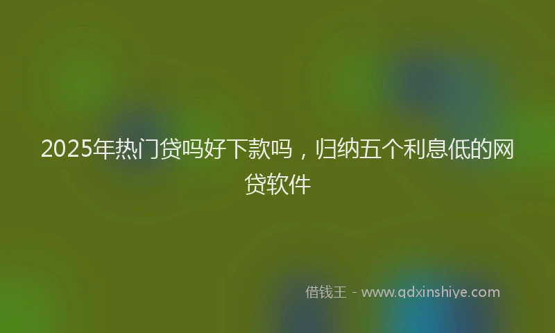 2025年热门贷吗好下款吗，归纳五个利息低的网贷软件