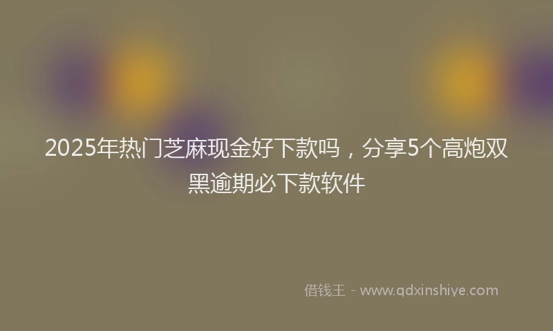 2025年热门芝麻现金好下款吗，分享5个高炮双黑逾期必下款软件