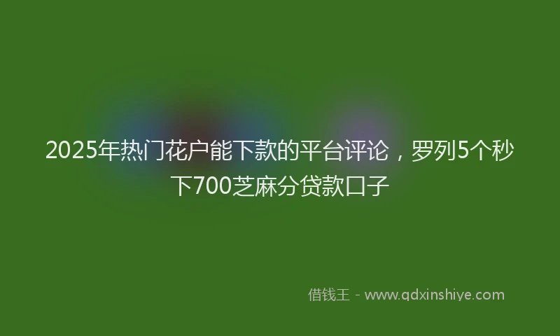 2025年热门花户能下款的平台评论，罗列5个秒下700芝麻分贷款口子
