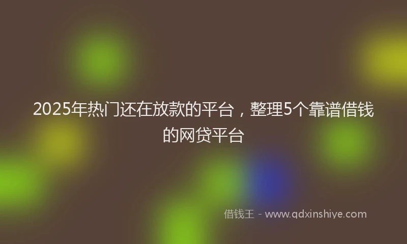 2025年热门还在放款的平台，整理5个靠谱借钱的网贷平台