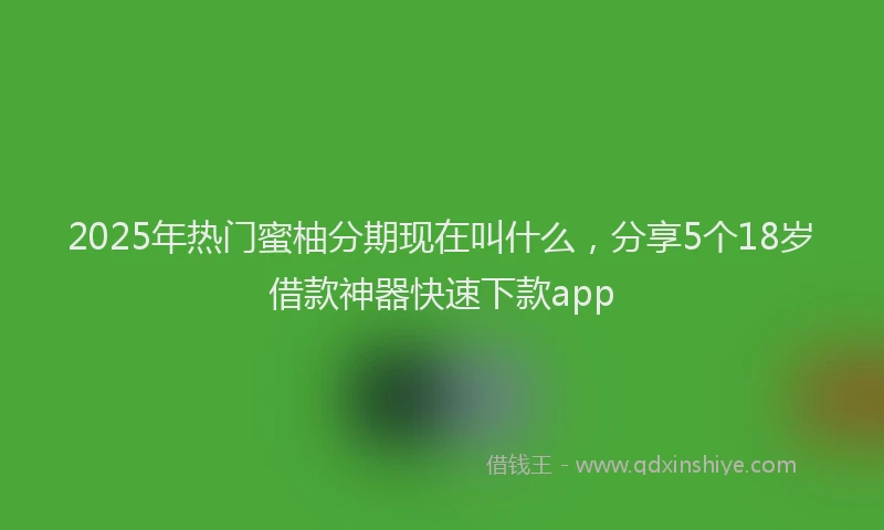 2025年热门蜜柚分期现在叫什么，分享5个18岁借款神器快速下款app