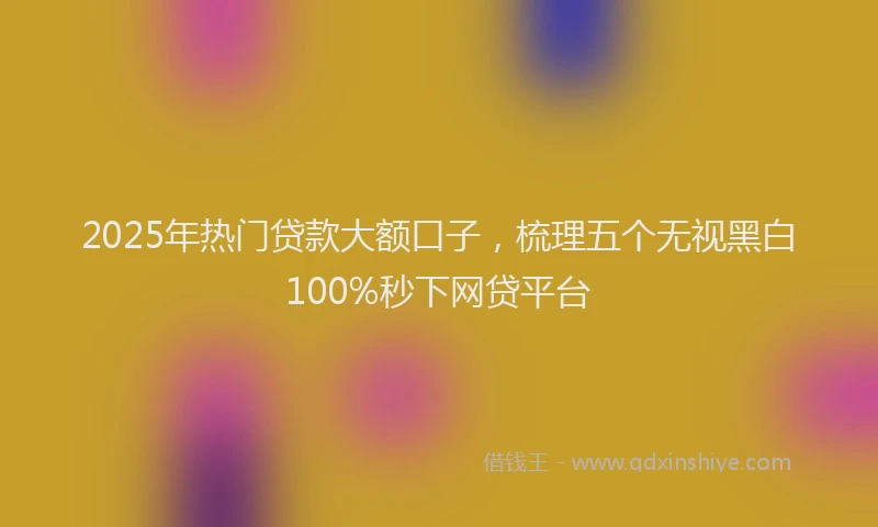 2025年热门贷款大额口子，梳理五个无视黑白100%秒下网贷平台