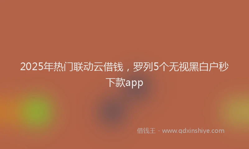2025年热门联动云借钱，罗列5个无视黑白户秒下款app
