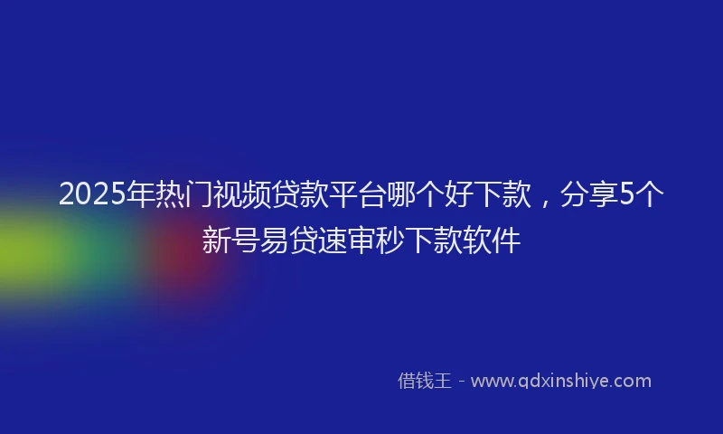 2025年热门视频贷款平台哪个好下款，分享5个新号易贷速审秒下款软件