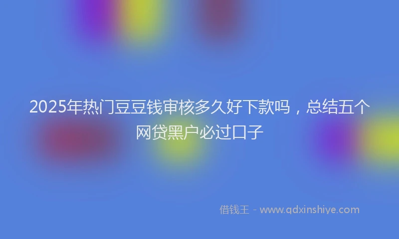 2025年热门豆豆钱审核多久好下款吗，总结五个网贷黑户必过口子