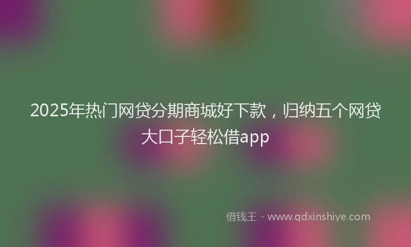 2025年热门网贷分期商城好下款，归纳五个网贷大口子轻松借app