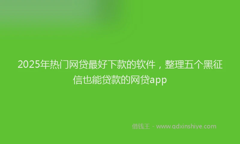 2025年热门网贷最好下款的软件，整理五个黑征信也能贷款的网贷app