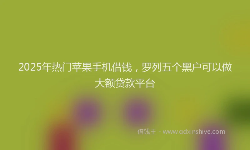 2025年热门苹果手机借钱，罗列五个黑户可以做大额贷款平台