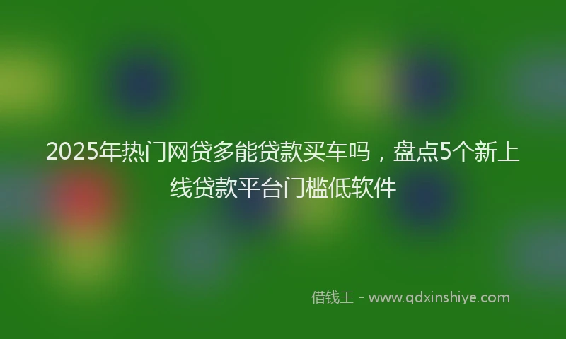 2025年热门网贷多能贷款买车吗，盘点5个新上线贷款平台门槛低软件