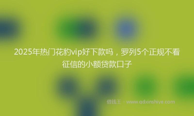 2025年热门花豹vip好下款吗，罗列5个正规不看征信的小额贷款口子