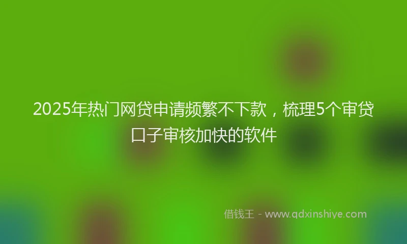 2025年热门网贷申请频繁不下款，梳理5个审贷口子审核加快的软件