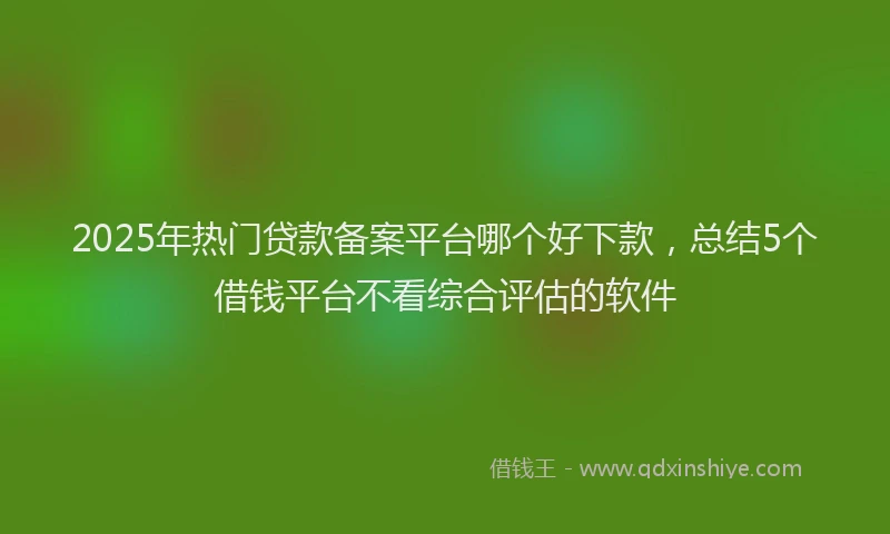 2025年热门贷款备案平台哪个好下款，总结5个借钱平台不看综合评估的软件