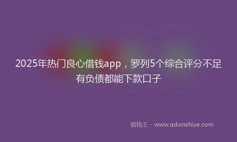 2025年热门良心借钱app，罗列5个综合评分不足有负债都能下款口子