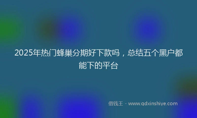 2025年热门蜂巢分期好下款吗，总结五个黑户都能下的平台