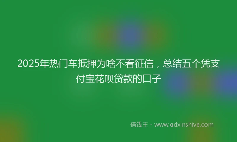 2025年热门车抵押为啥不看征信，总结五个凭支付宝花呗贷款的口子