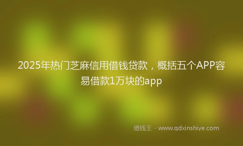 2025年热门芝麻信用借钱贷款，概括五个APP容易借款1万块的app