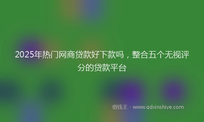 2025年热门网商贷款好下款吗，整合五个无视评分的贷款平台