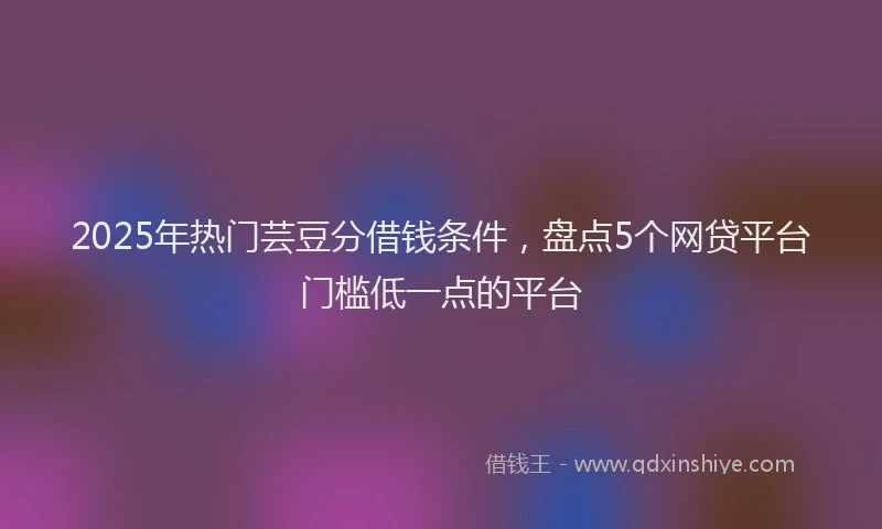 2025年热门芸豆分借钱条件，盘点5个网贷平台门槛低一点的平台