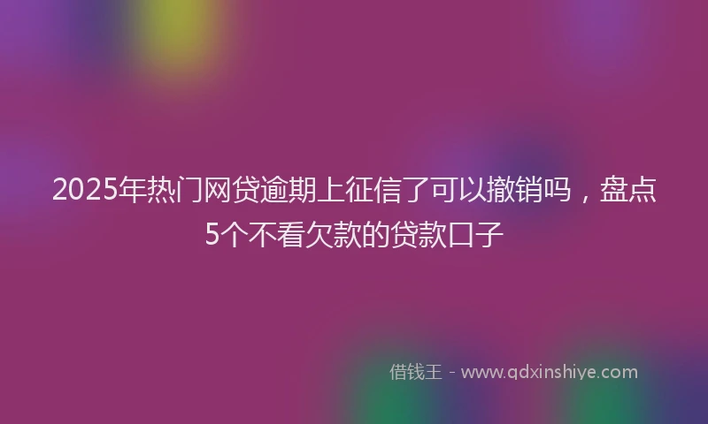 2025年热门网贷逾期上征信了可以撤销吗，盘点5个不看欠款的贷款口子