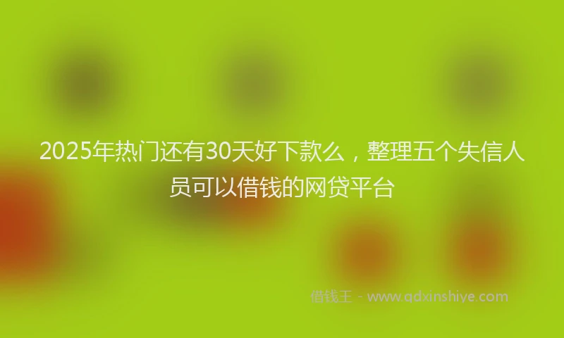 2025年热门还有30天好下款么，整理五个失信人员可以借钱的网贷平台